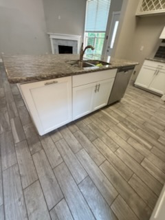 Sparkling kitchen sink and surfaces